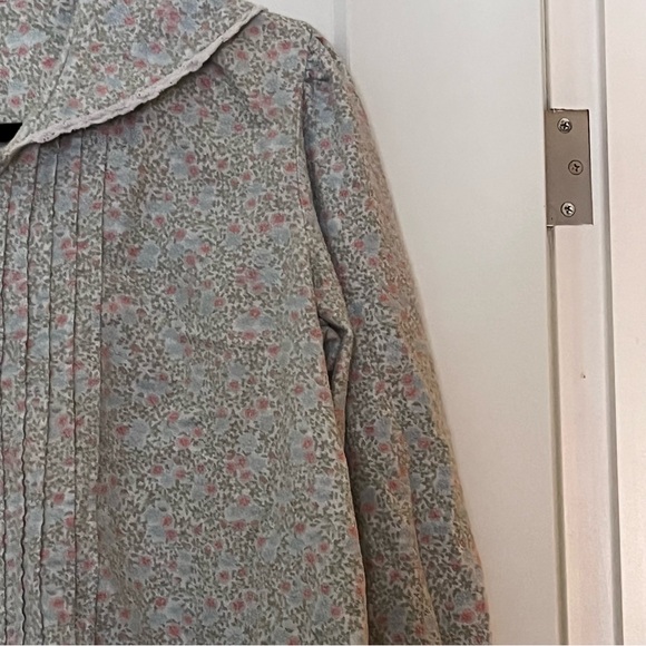 Vintage 100% cotton flannel cozy floral ruffled pyjama set - Picture 3 of 13